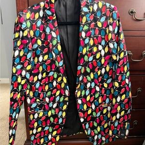 Colorful Light Bulb Pattern Blazer